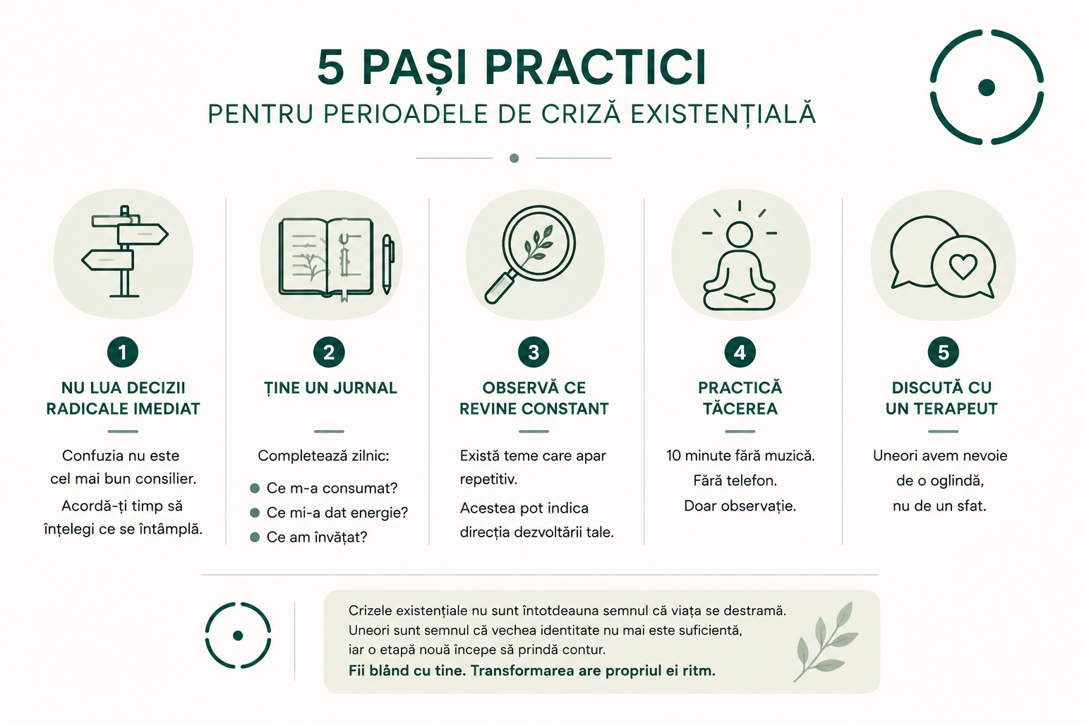 5 pași practici pentru criza de identitate