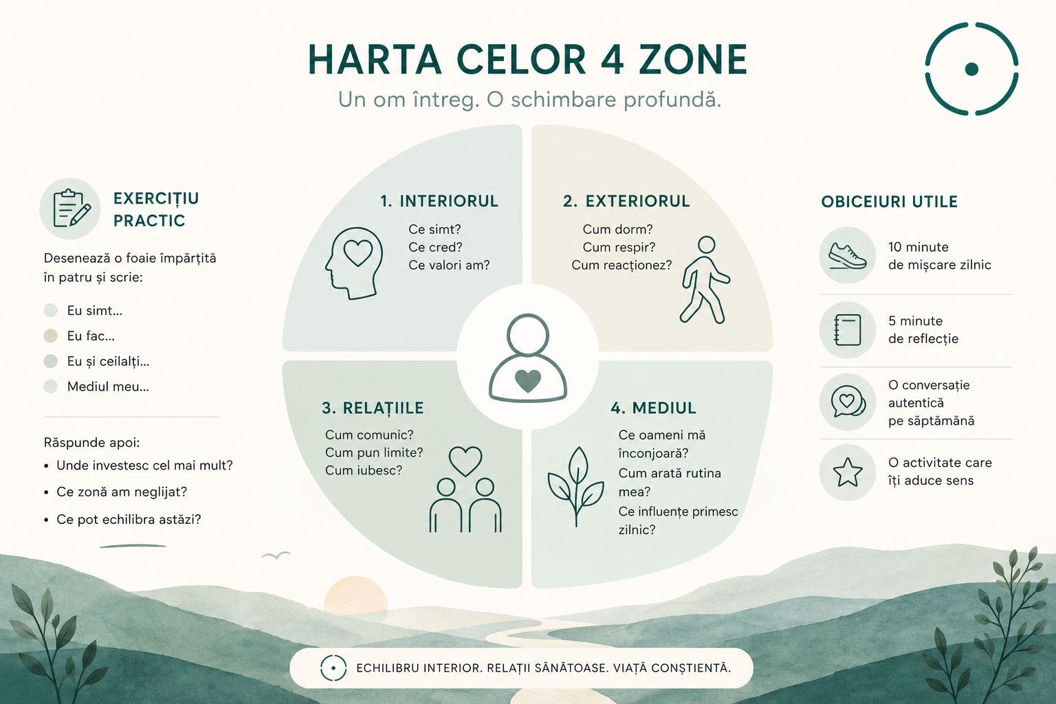 Harta celor 4 zone în terapie
